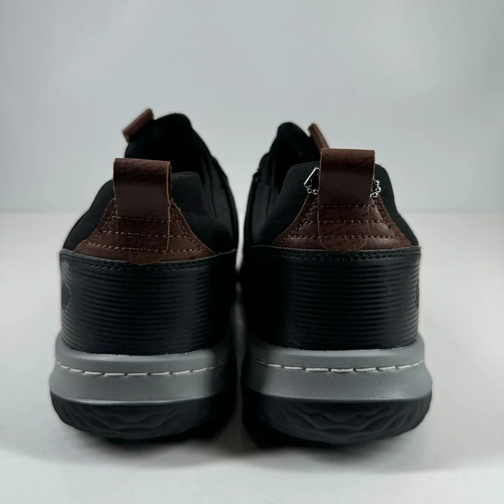 Skechers Delson Camben Men's US 11 Wide Black/Gray Knit Slip-On Sneaker 65474W